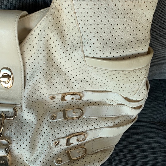 Jimmy Choo Bree White Napa Leather Hobo Bag